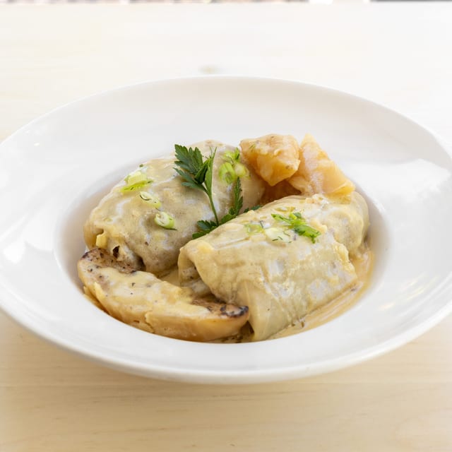 Cabbage Stuffed with Ground Beef and Rice.