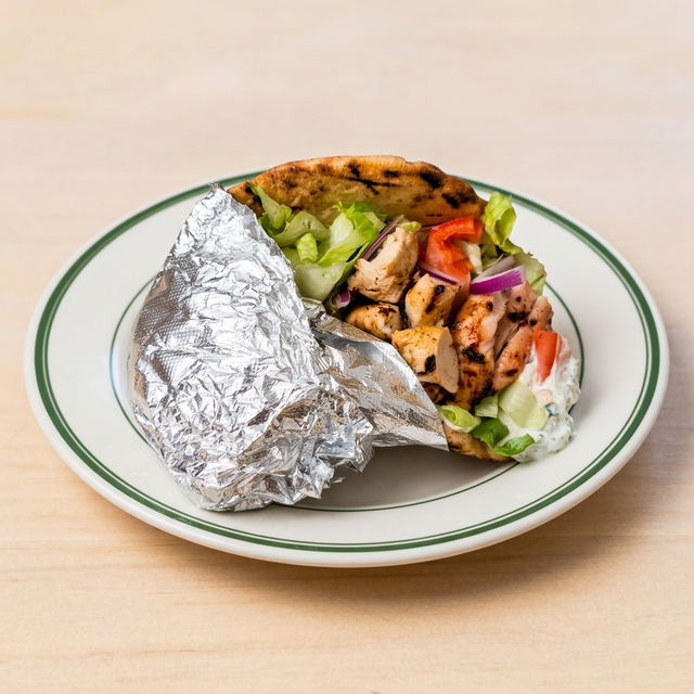 Grilled Chicken Gyro Sandwich.